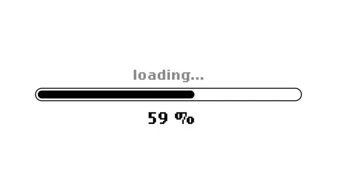 Loading progress bar animation on white background. Indicator from 0 to 100 Stock Footage 311423363
