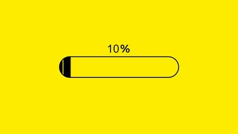 Loading Progress Bar Animation Yellow Background Stock-Footage 125261859
