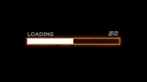 Loading progress bar completes quickly fiery Stock Footage 328386548