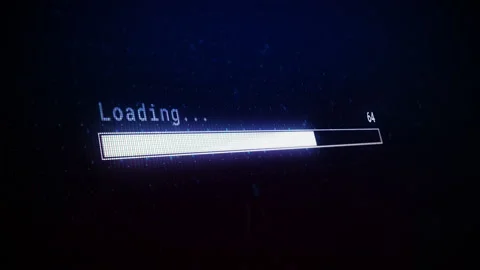 Loading progress bar downloading barloading screen pixelated progress animation Stock Footage 152636142