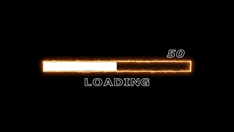 Loading progress bar with fire effect Stock Footage 328386680
