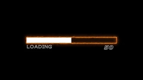 Loading progress bar with futuristic orange glow Stock Footage 328386722