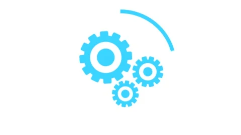 Loading progress bar with gears. Flat animation with alpha channel. Stock Footage 143774316