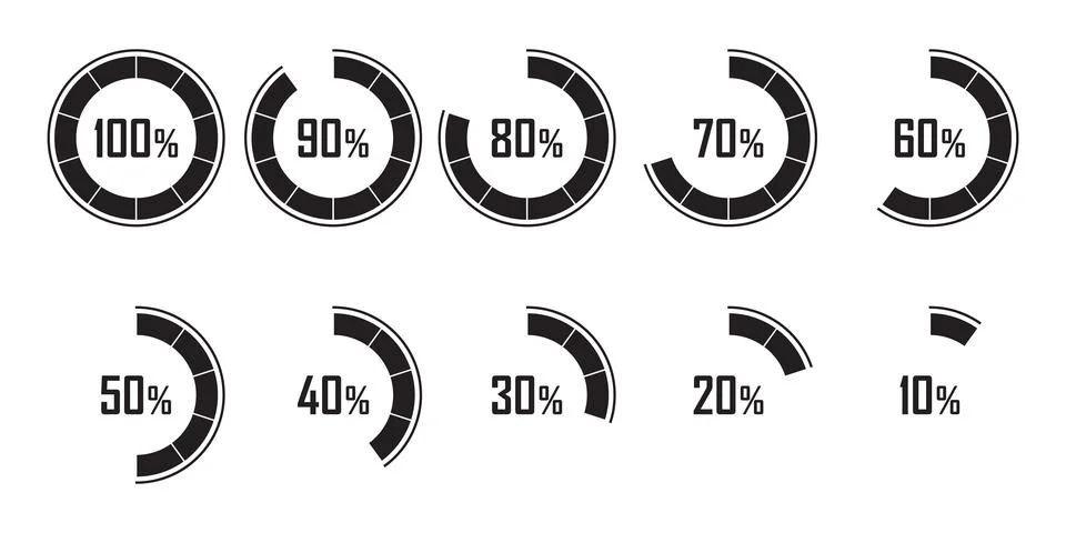 Loading progress bar icon in flat style. Progress bar vector illustration o.. Stock Illustration