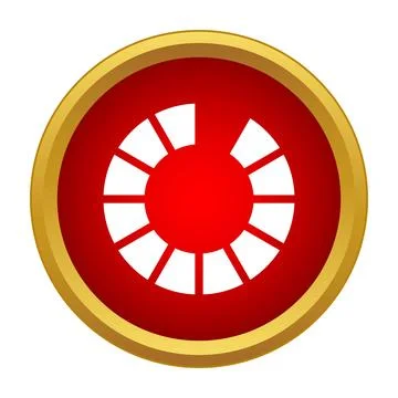 Loading progress bar icon in red circle Stock Illustration