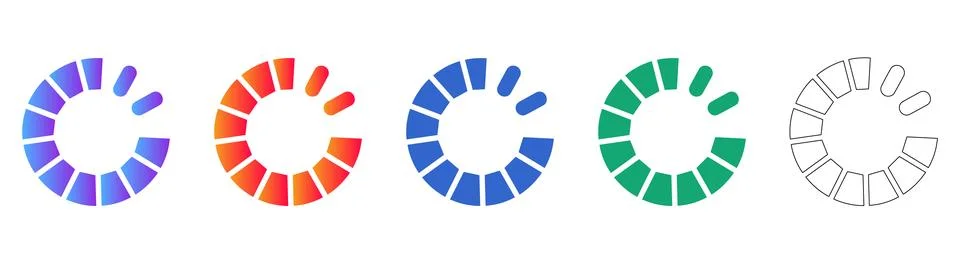 Loading Progress Bar Icons Set Stock Illustration