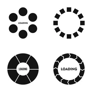 Loading progress bar icons for software development Stock Illustration