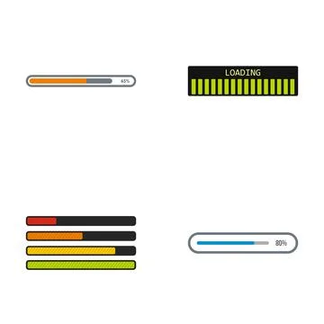 Loading progress bar indicator set Ilustración de archivo