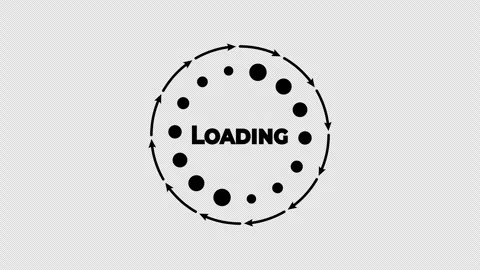 Loading progress bar with rotating arrows and dots animation Stock Footage 337948376