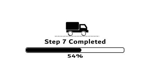 Loading progress bar showing step seven. Stock Footage 331755292