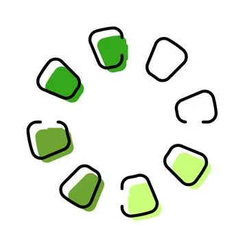 Loading progress bar spinning circle with green fill 스톡 일러스트