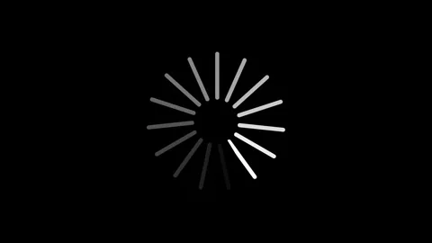 Loading progress bar spins in circle on black background, animation for buf.. Stock Footage 345547855