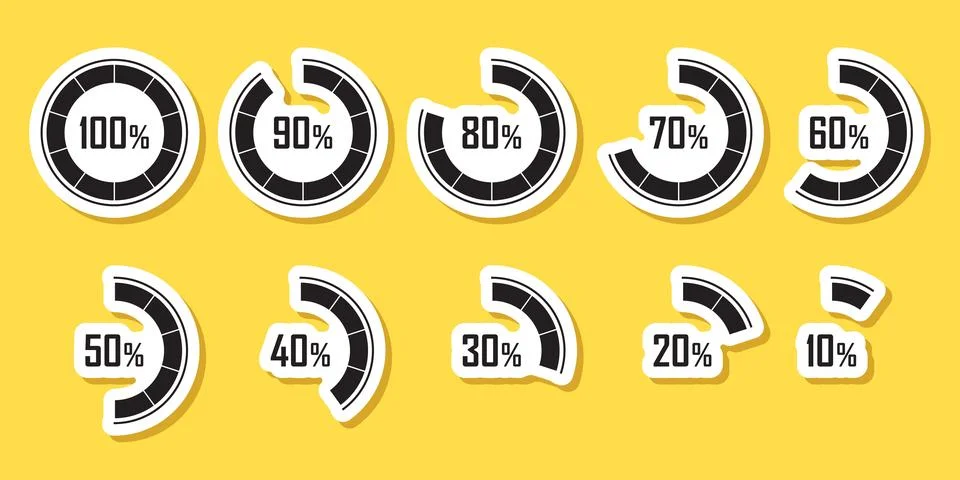Loading progress bar sticker icon in flat style. Progress bar vector illust.. Illustrazione stock