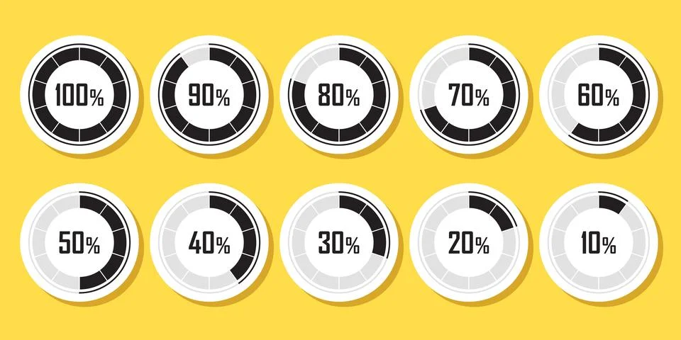 Loading progress bar sticker icon in flat style. Progress bar vector illust.. Stock Illustration