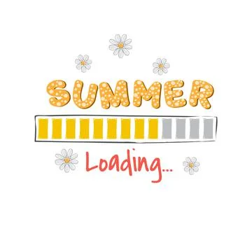 Loading progress Bar with text Summer. Vector illustration. Stock Illustration