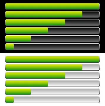 Loading, progress bars, indicators. Levels from low to high. editable vector Stock Illustration