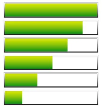 Loading, progress bars, indicators. Levels from low to high. editable vector Ilustración de archivo