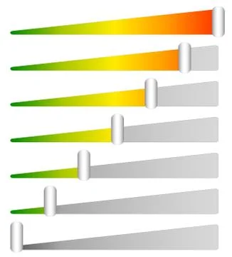 Loading, progress bars, indicators. Levels from low to high. editable vector Stock Illustration