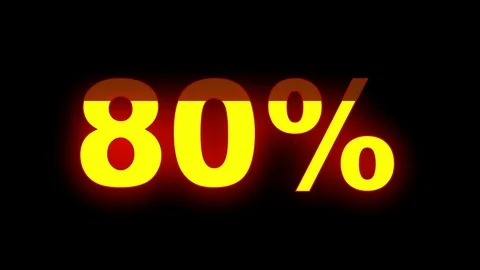 Loading progress - big thick numbers with percentage wiping, alpha mask inclu Stock Footage