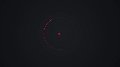 Loading Progress Circle Animation on a Dark Technology Interface with a Dig.. Video stock 347067420