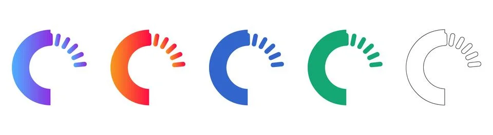 Loading Progress Circle Bar Icon Illustration Stock Illustration