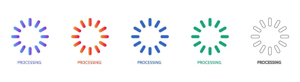 Loading Progress Circle Icons for Digital Applications Stock Illustration