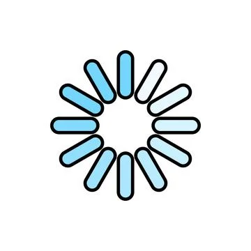 Loading progress circle spinning wheel buffer vector outline icon Stock Illustration