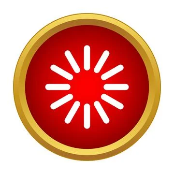 Loading progress icon symbol on red button 스톡 일러스트