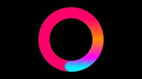 Loading, progress or buffering spinning icon on black background, 3d rende... Stock Photos