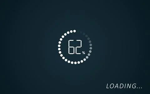 Loading progress screen. Illustration on teal background Stock Photos