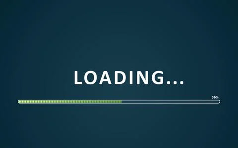 Loading progress screen. Illustration on teal background Stockfoto's