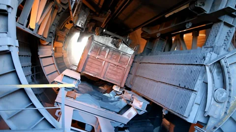Loading railway car Cement factory Stock Footage 33829029
