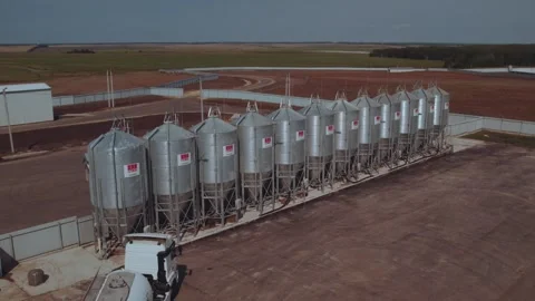Loading of raw materials at a pig farm, ... | Stock Video | Pond5