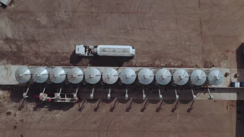 Loading of raw materials at a pig farm, loading of grain at a pig farm Stock Footage 258862644