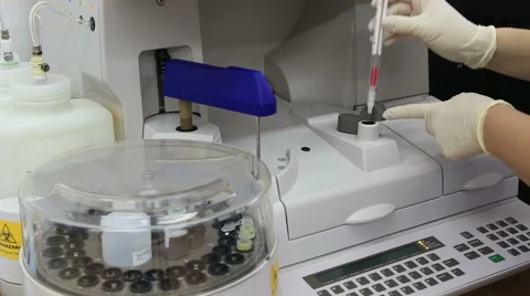 Loading reagent specific allergens in fluorescence enzyme immunoassay analyzer Stock Footage 60611167