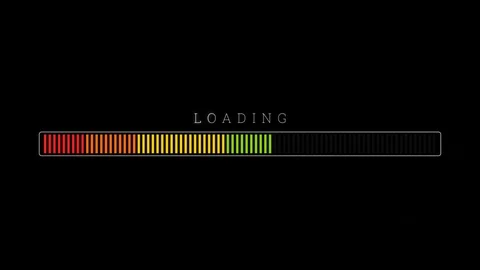 Loading red bar on a black background. Stock Footage 128628322
