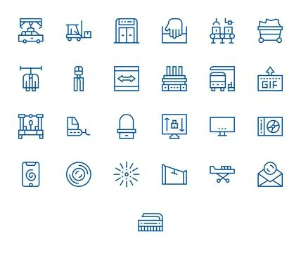 Loading Retina Ready Vector Icon Pack with 25 Regular Line Pixel Optimized .. Stock Illustration
