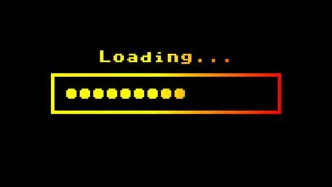 Loading retro 8 bit yel-red 스톡 일러스트