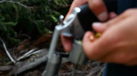 Loading Revolver Pistol Stock Footage 34517985