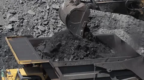 Loading rocks to dump truck Stock Footage 45807911