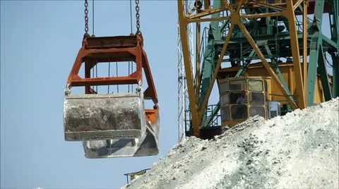 Loading of sand in the sea port 2 Stock Footage 11364988
