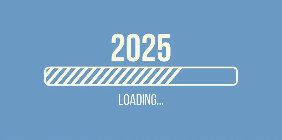 Loading scale and numbers 2025, future planning Stock Photos