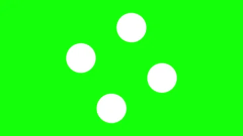 Loading screen animated four white dots spinning and buffering on 4k green .. Stock Footage 347242789