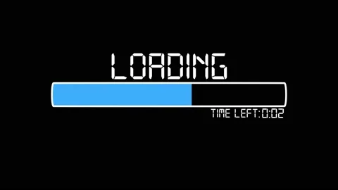 Loading screen animation with inscription complete. Video stock 197415813
