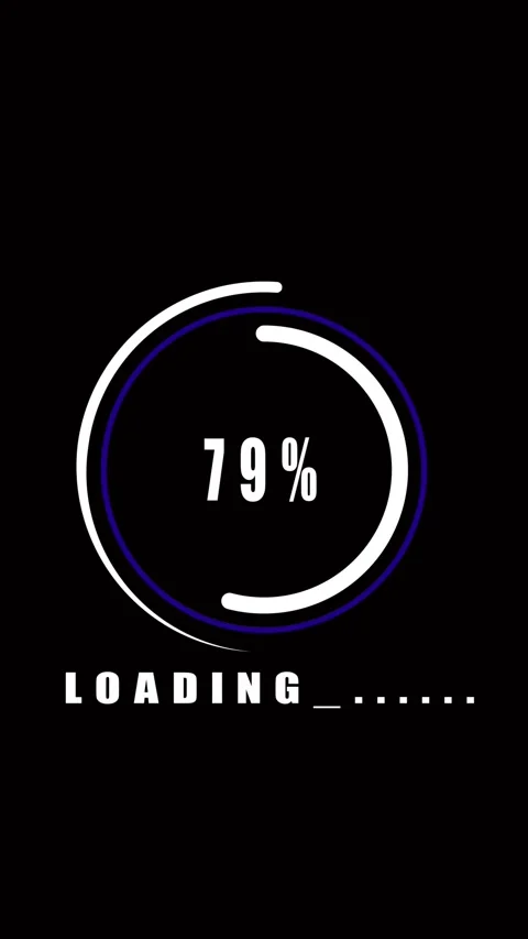 Loading screen animation vertical video loop featuring 81 percent progress .. Stock Footage 321628670