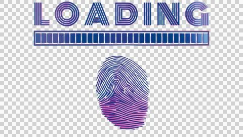 Loading Screen with Biometric Authentication: Vibrant Retro Style in 3D Art Stock Illustration