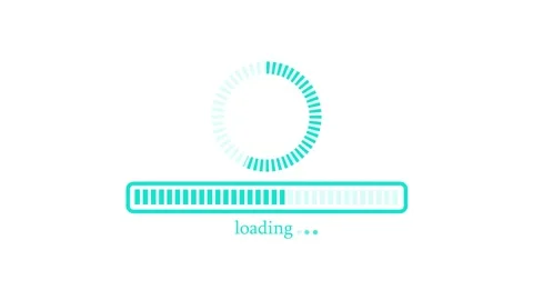 Loading Screen with Circular and Rectangular Progress Bars, Minimal Progres.. Stockbeeldmateriaal 309965450