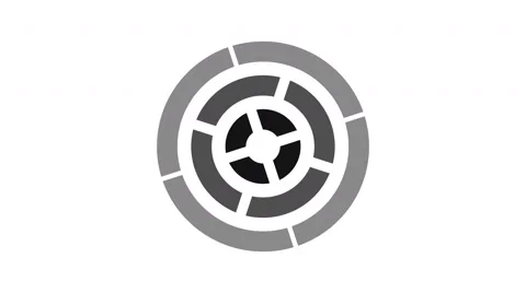 Loading screen circular, black and dark gray on white background - 4k 30fps l Stock Footage 66578242