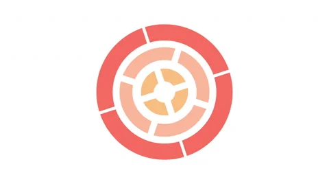 Loading screen circular, fiery orange and red on white background - 4k 30fps  Stock Footage 66578674