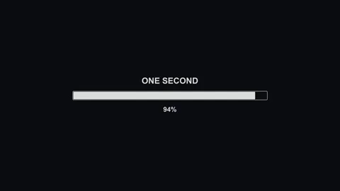 Loading screen displays progress bar reaching completion with message indic.. Stock Footage 325750038